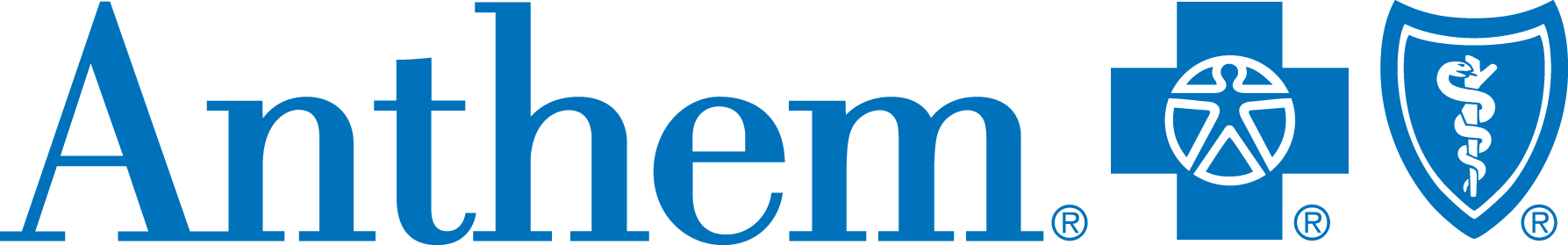 Anthem" logo in blue with a blue cross to the right of the text.